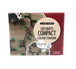 Lumineo 500 LED Compact Color Changing Lights Green Wire