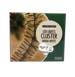 Lumineo 768 LED Warm White Cluster Lights Green Wire