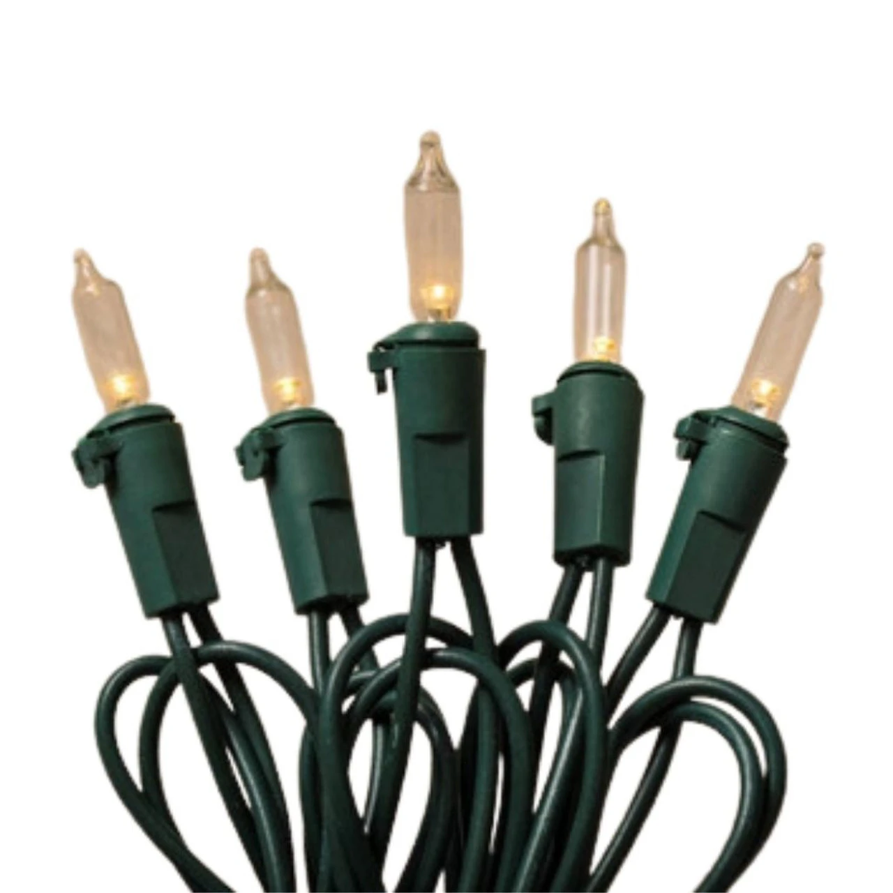 50 LED Warm White Incandescent Style Lights Green Wire 1 50 LED Warm White Incandescent Style Lights Green Wire