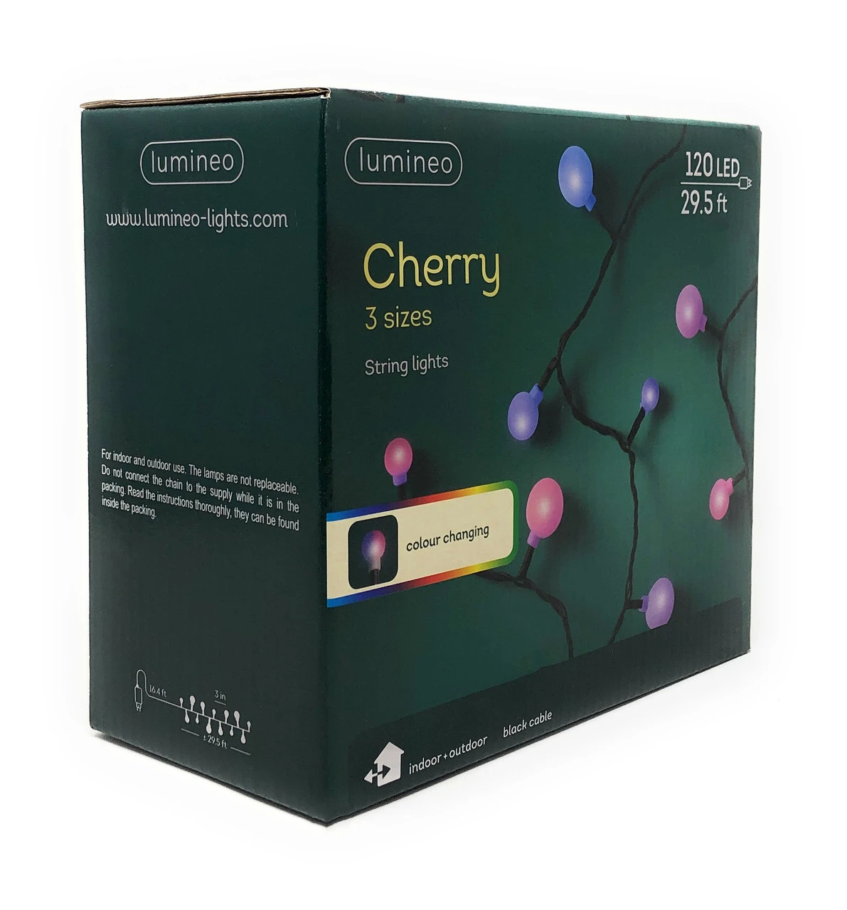 Lumineo 120 LED Color Changing Cherry Lights Black Wire 2 Lumineo 120 LED Color Changing Cherry Lights Black Wire - Image 2