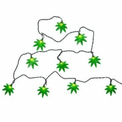 Kurt Adler 10-Light Cannabis Light Set -Xmas Decor House Store 074330 Kurt Adler 10 Light Cannabis Light Set set 97214.1650646987