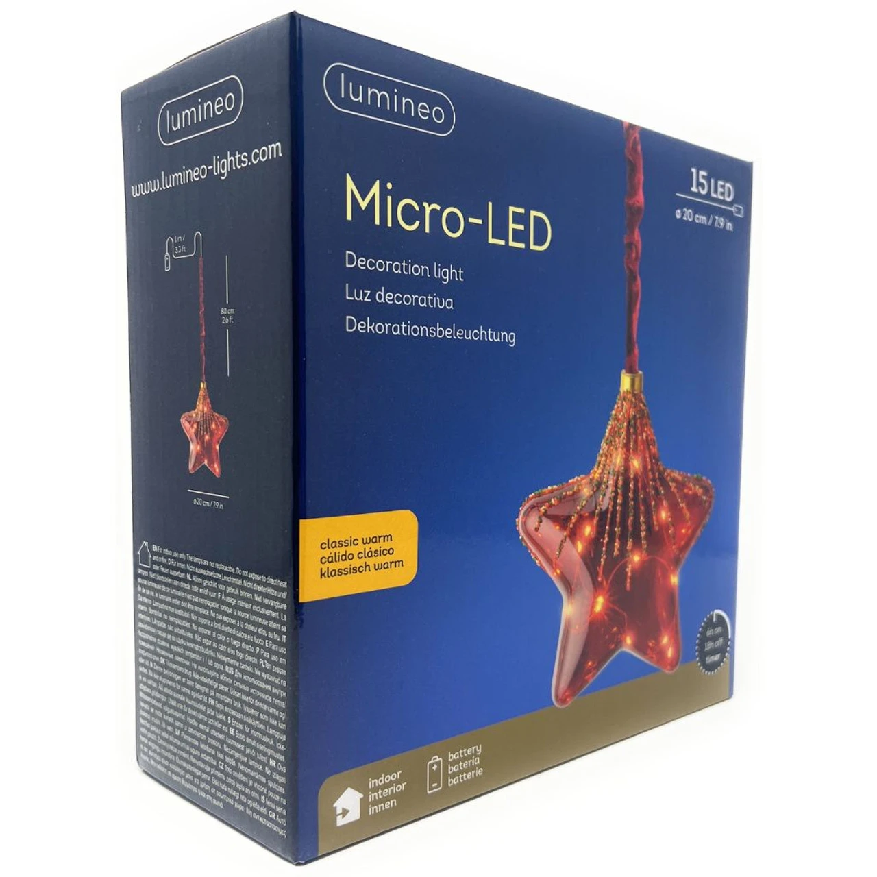 Lumineo Micro LED Red Glass Star 3 Lumineo Micro LED Red Glass Star - Image 3
