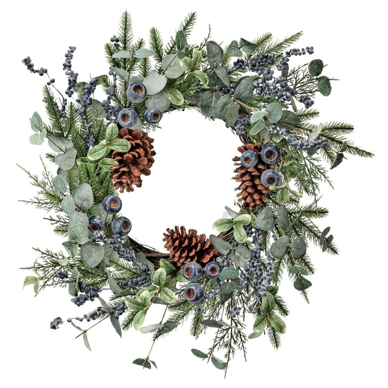 22" Blueberry Eucalyptus Cedar/Pine Wreath 1 22" Blueberry Eucalyptus Cedar/Pine Wreath