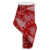 Christmas Trees And Snowflakes On A Red Velvet Ribbon 10 Yards Long X 4 Inches Wide