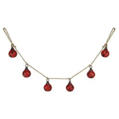 54" Antique Rustic Red Jingle Bell Garland
