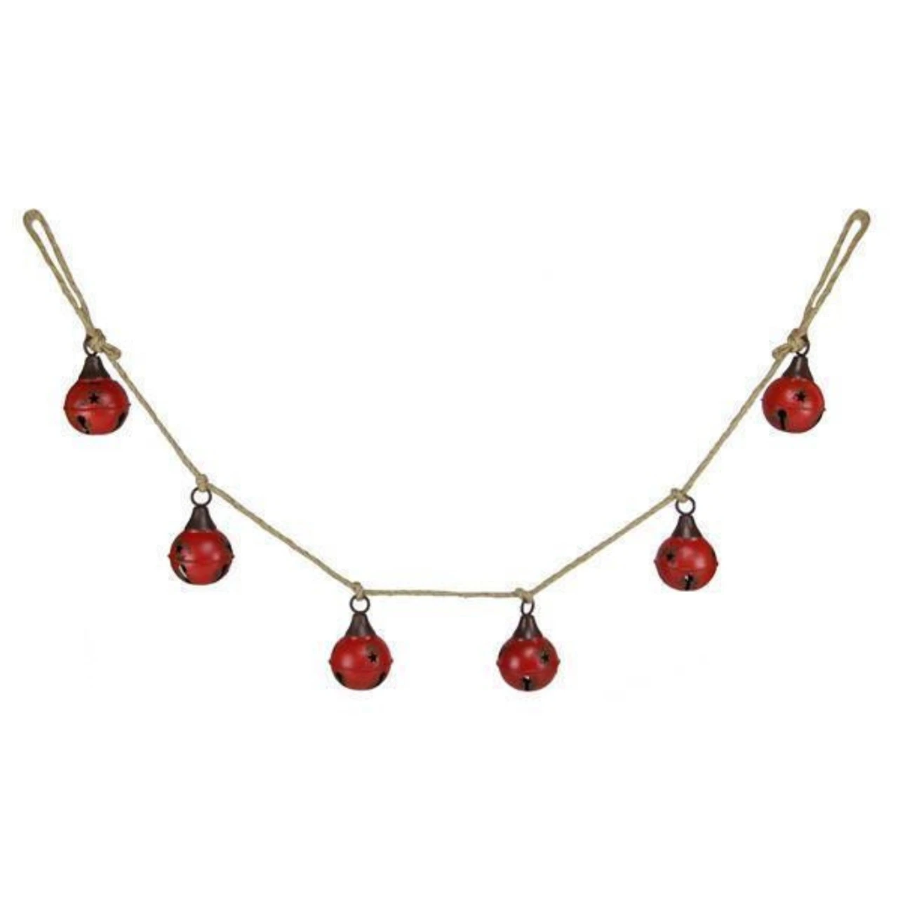 54" Antique Rustic Red Jingle Bell Garland 1 54" Antique Rustic Red Jingle Bell Garland