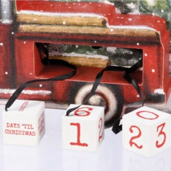 Block Countdown - Red Truck -Xmas Decor House Store 110096 50 45504.1626258740