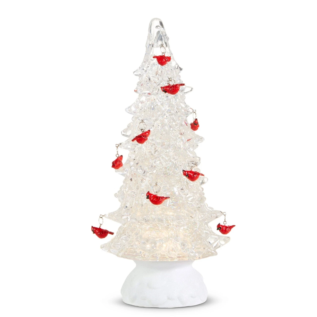 Lighted Swirling Glitter Tree Water Shimmer With Cardinals 1 Lighted Swirling Glitter Tree Water Shimmer With Cardinals