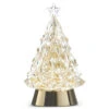 Golden Lighted Christmas Tree Swirling Glitter Water Shimmer