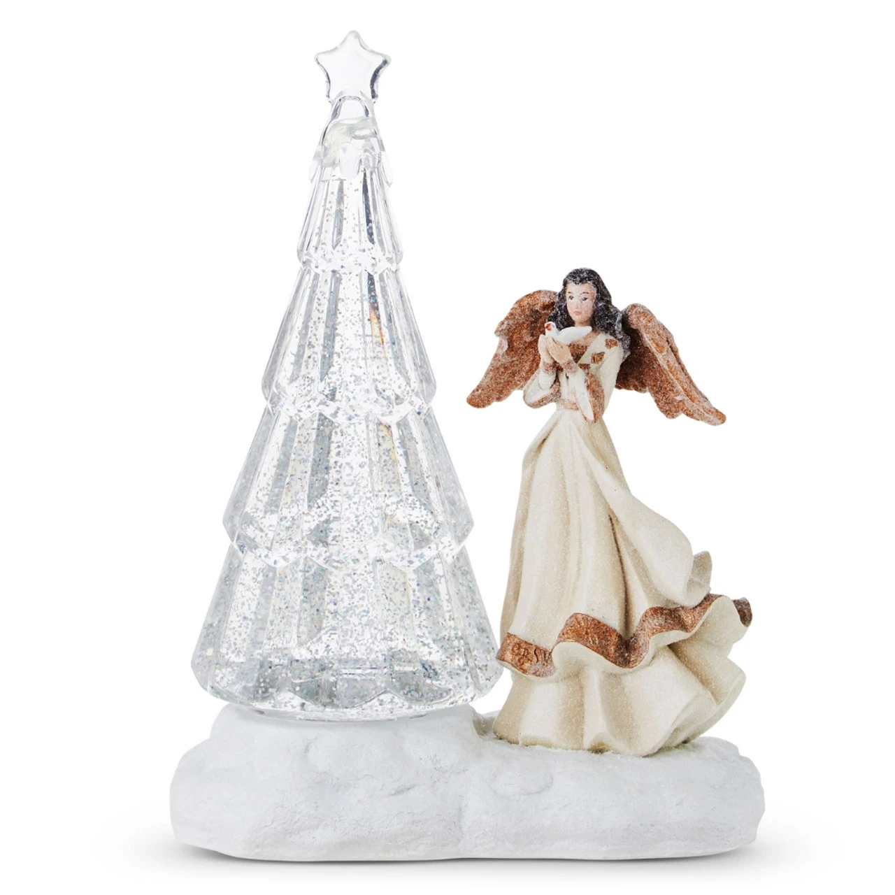 Christmas Tree Water Lantern Swirling Glitter Shimmer With Angel 1 Christmas Tree Water Lantern Swirling Glitter Shimmer With Angel