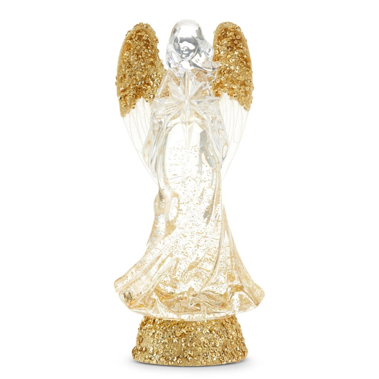 13" Lighted Angel With Gold Swirling Glitter 1 13" Lighted Angel With Gold Swirling Glitter