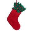 Red Wool Christmas Stocking With Holly