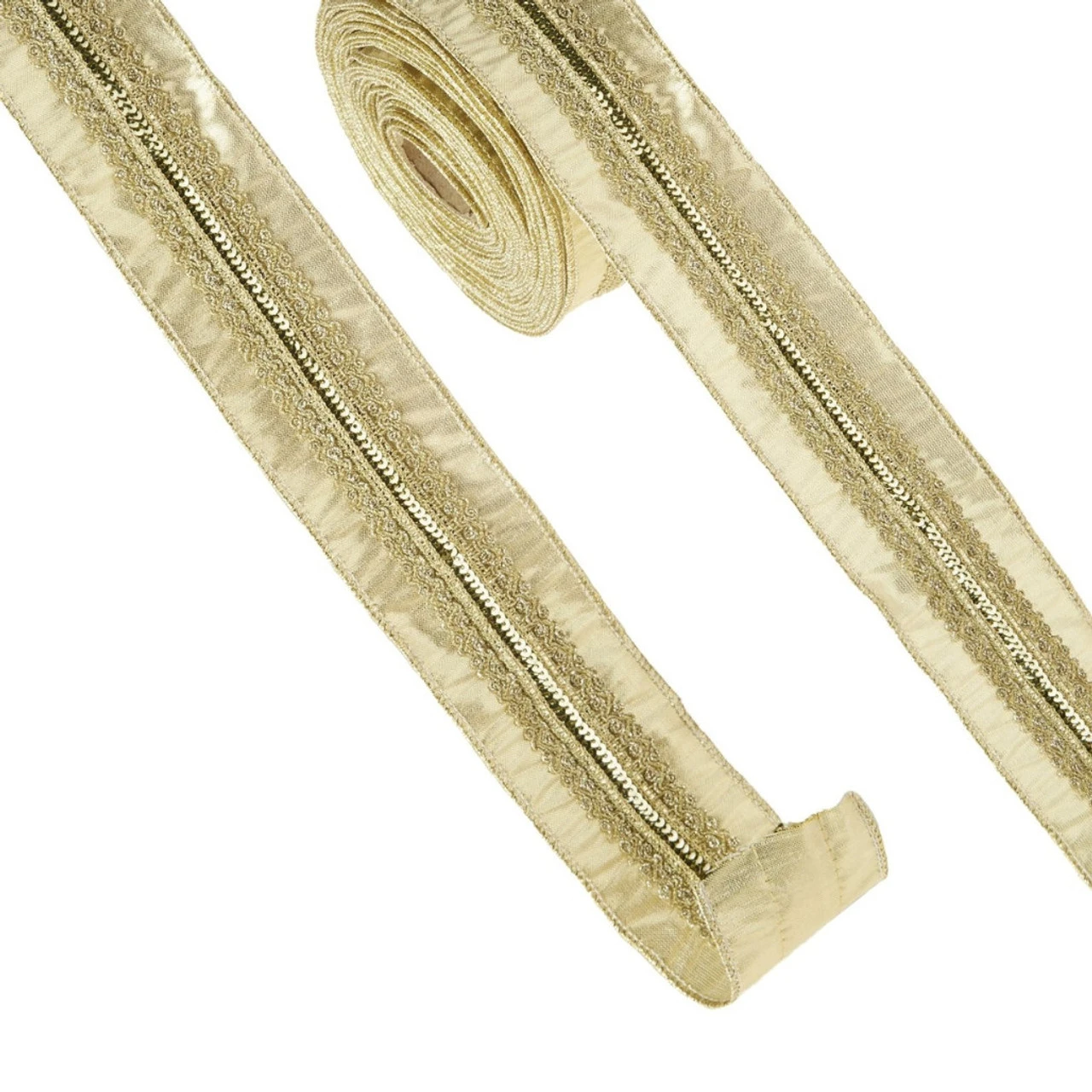 Embellished Gold Lamé Ribbon 1 Embellished Gold Lamé Ribbon