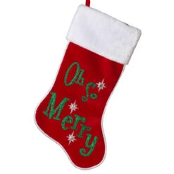Oh So Merry Velvet Christmas Stocking