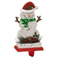 Snowman Wearing Red Hat Stocking Holder