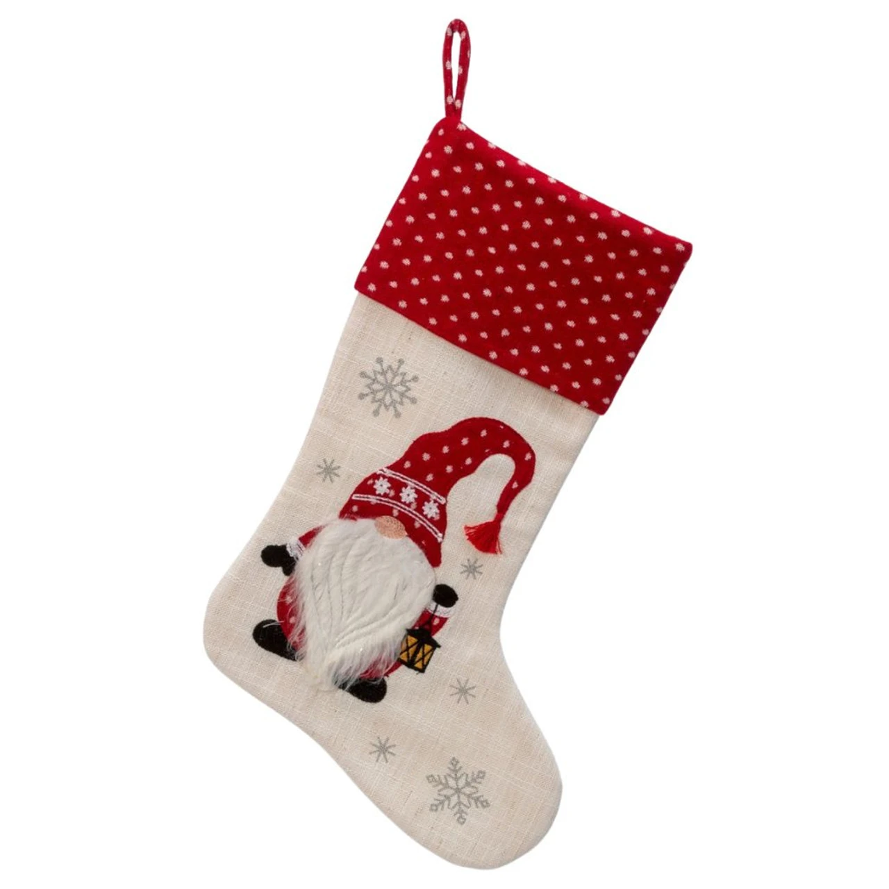 Christmas Stocking With A Gnome Wearing A Red Hat Design 1 Christmas Stocking With A Gnome Wearing A Red Hat Design