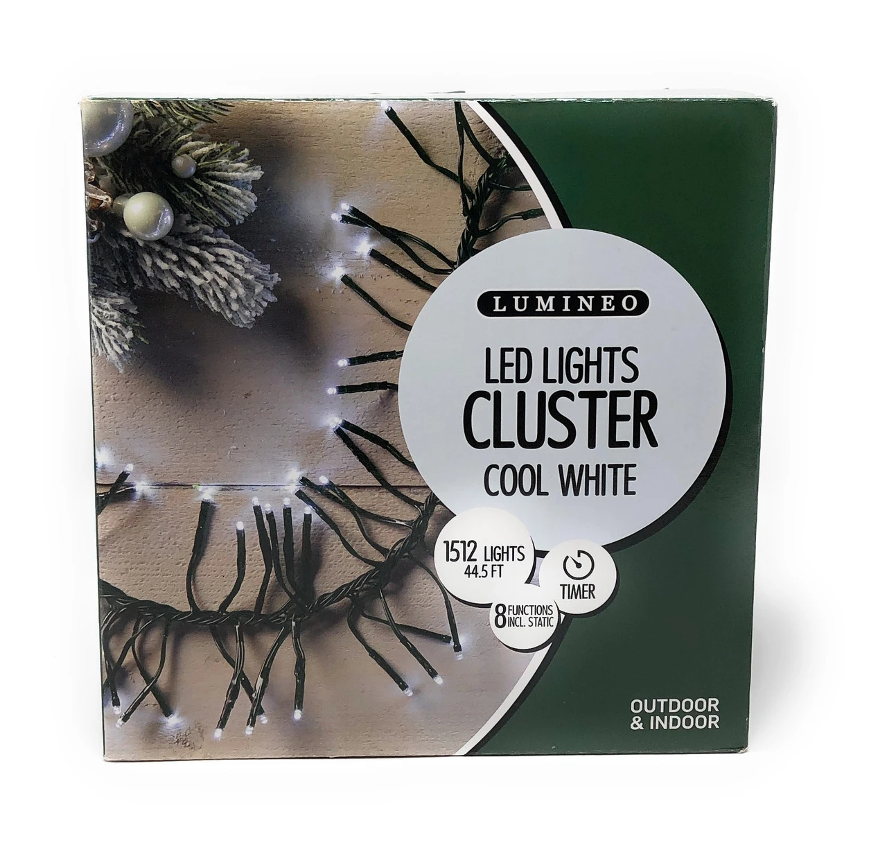 Lumineo 1512 LED Cool White Cluster Lights Green Wire 1 Lumineo 1512 LED Cool White Cluster Lights Green Wire