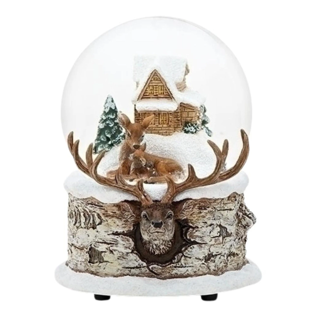 5.5" Deer Family Musical Christmas Glitterdome 1 5.5" Deer Family Musical Christmas Glitterdome