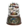 6.25" Brown And Green Village With Train Musical Christmas Snow Globe