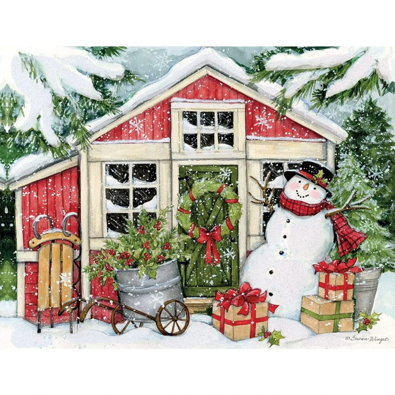 Snowman Farmhouse Card Set 1 Snowman Farmhouse Card Set