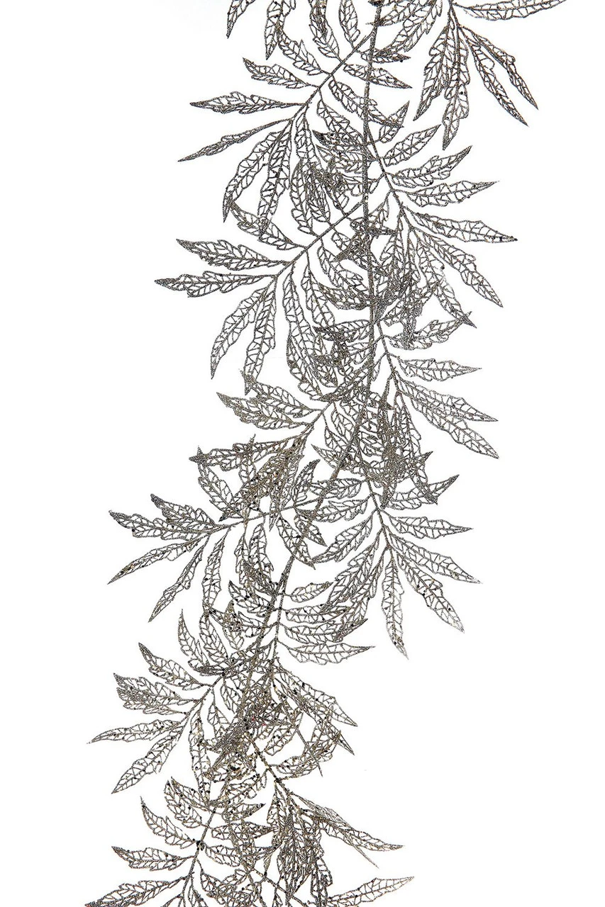 Gold Glittered Fern Garland 1 Gold Glittered Fern Garland