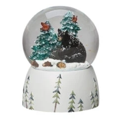 Ramon - Black Bear With Cardinals Musical Snow Globe