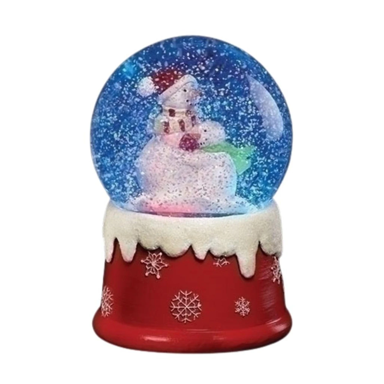 LED Snow Globe Featuring Snowman Hugging 1 LED Snow Globe Featuring Snowman Hugging