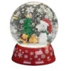 5.75" Snoopy And Woodstock Sitting By A Fire Under A Large Tree Light-Up Snow Globe