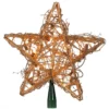Kurt Adler Gold Rattan Lighted Star Tree Topper
