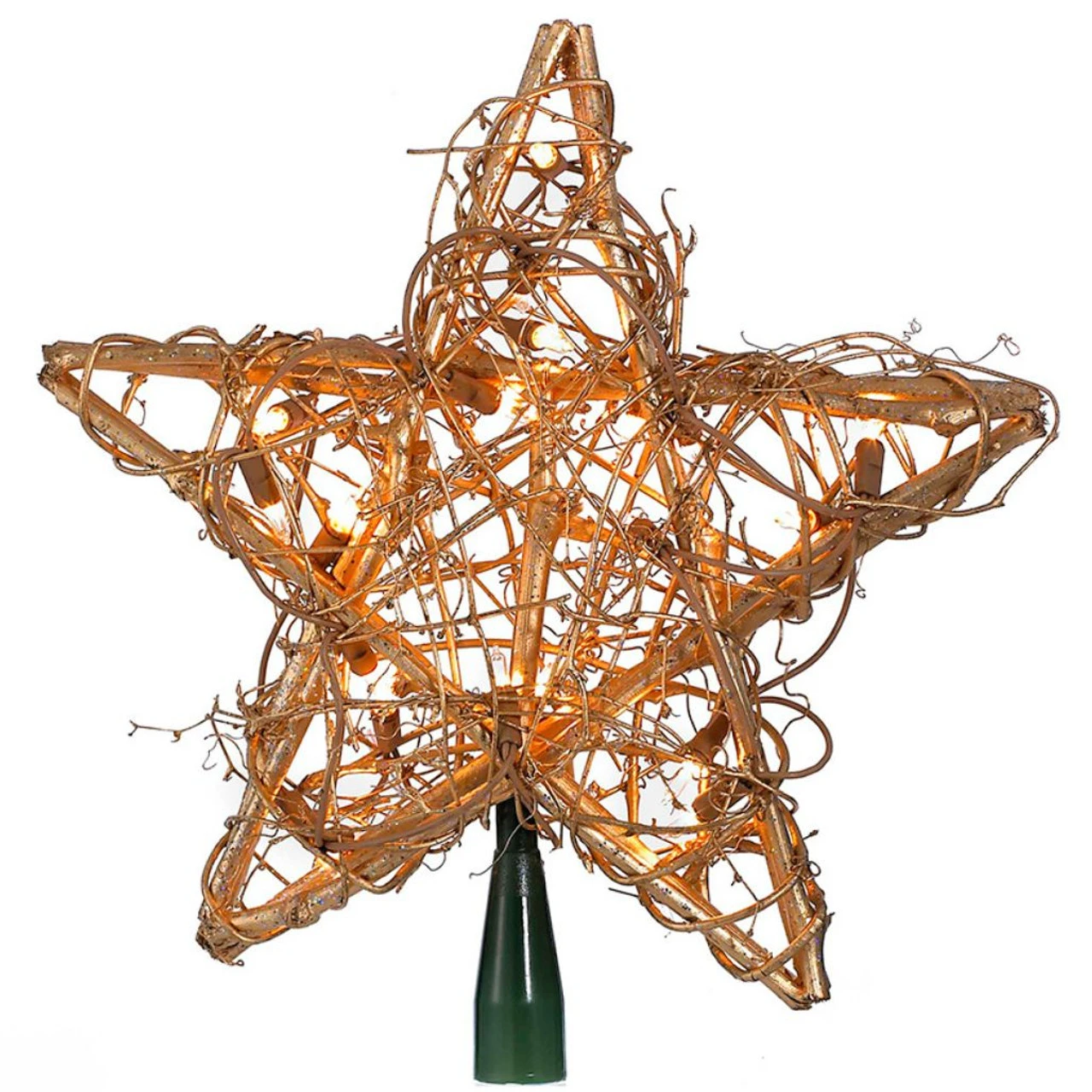 Kurt Adler Gold Rattan Lighted Star Tree Topper 1 Kurt Adler Gold Rattan Lighted Star Tree Topper