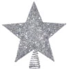 Kurt Adler Metal Silver Glitter Star Tree Topper