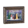 9.75 Inch Lighted Water Picture Frame Dogs Watching Santa