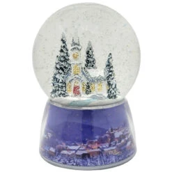 LED Rotating Church Snow Globe -Xmas Decor House Store 404352 LED Rotating Church Snow Globe Snowing 84028.1648138538