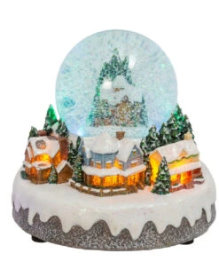 Lighted Musical House Spinning Water Dome