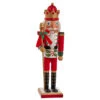 Kurt Adler Traditional Red Wooden Soldier Nutcracker With Green Holly