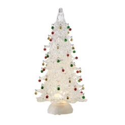 15" Lighted Ornament Tree With Swirling Glitter