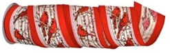 4" X 10 Yards Cardinals Birch Velvet Wired Ribbon