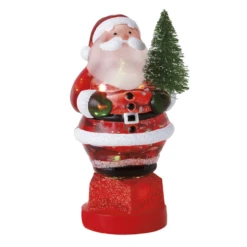 LED Santa W/Tree Mini Shimmer