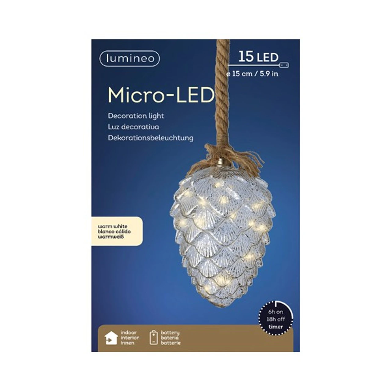 8" Pine Cone Shaped Rope Light 2 8" Pine Cone Shaped Rope Light - Image 2