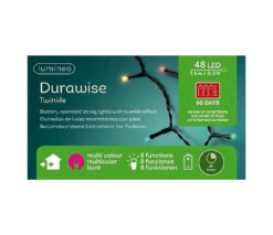 Lumineo 48 LED Multi-Colored Twinkle Lights On Black Wire