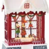 LED Sidewalk Caroling Christmas House Lit Water Globe