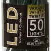 Kurt Adler 50 LED 5MM Warm White Twinkle Lights Green Wire