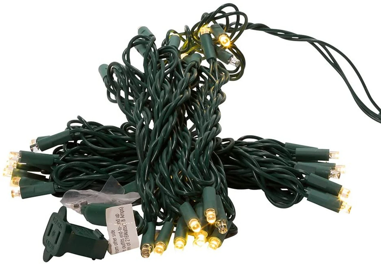 Kurt Adler 50 LED 5MM Warm White Twinkle Lights Green Wire 2 Kurt Adler 50 LED 5MM Warm White Twinkle Lights Green Wire - Image 2