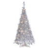 4 Foot High Pop Up Silver Lighted Christmas Tree