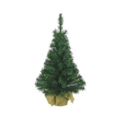 30" Artificial Mini Christmas Tree In A Jute Bag