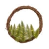 20" Willow Wreath With LED Lit Mini Christmas Trees Inside