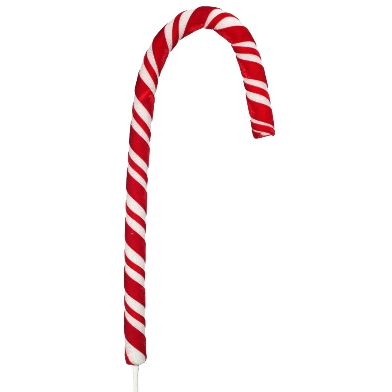 32" Glittered Velvet Stripe Candycane Stem 1 32" Glittered Velvet Stripe Candycane Stem