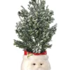 10.5" Frosted Cedar Tree In Santa Container