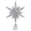Silver Glitter Star Tree Topper