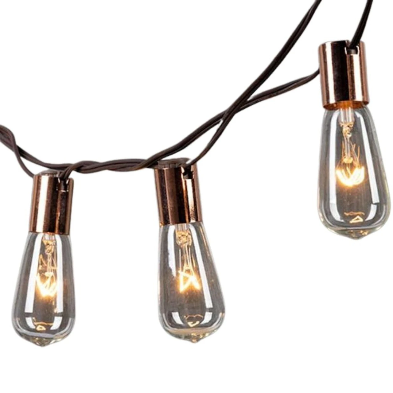 10 Incandescent Bulbs Brown Wire String Light Set 1 10 Incandescent Bulbs Brown Wire String Light Set